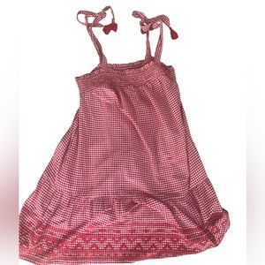 Old Navy Red and White Gingham Tie Dress